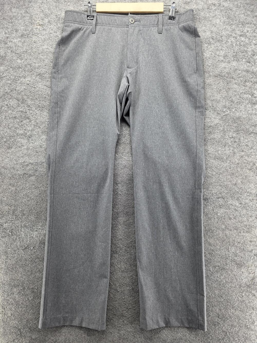 Under Armour Pants Mens 34x30 Gray Khakis Microfiber Elastic Straight Activewear